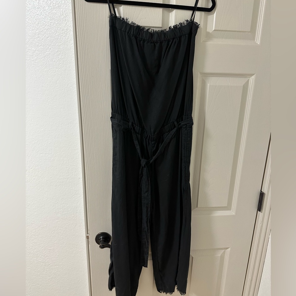 Cloth and Stone Black size S strapless jumpsuit with raw hems
